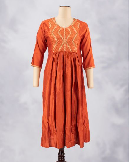 Picture of Brown Zari Work Kurti