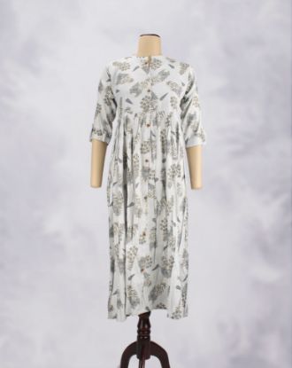 Picture of Off White Rayon Floral Printed Kurti