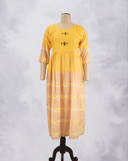 Picture of Yellow Stripes Kurti