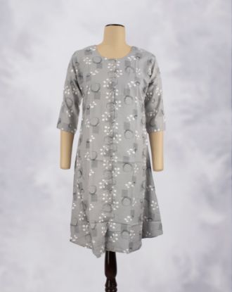Picture of Grey Floral Printed Kurti