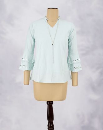 Picture of Sky Blue Mirror Work Trendy Top