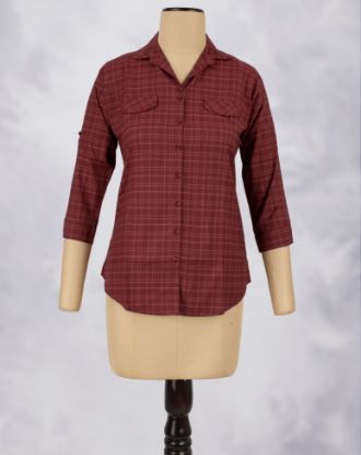 Picture of Maroon Checked Trendy Top