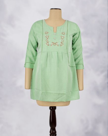 Picture of Green Embroidered Trendy Top