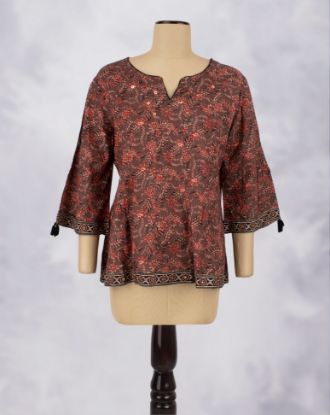 Picture of Red Printed Trendy Top