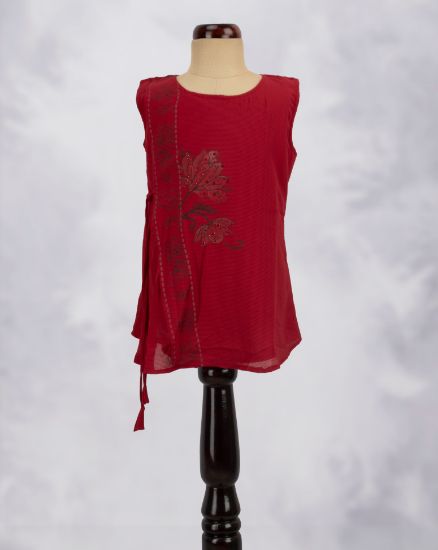 Picture of Maroon Printed Western Top