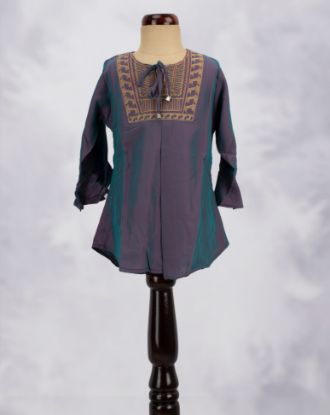 Picture of Violet Embroidered Western Top
