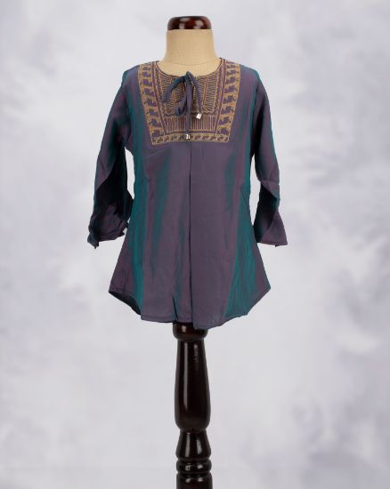 Picture of Violet Embroidered Western Top