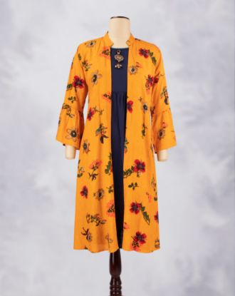 Picture of Yellow Coat Style Kurti