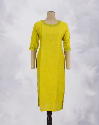 Picture of Lime Green Embroidered Kurti