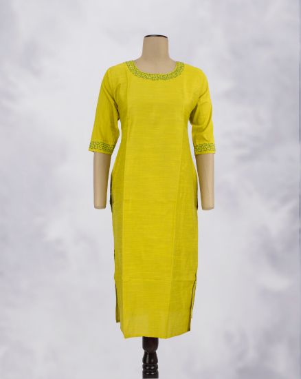Picture of Lime Green Embroidered Kurti