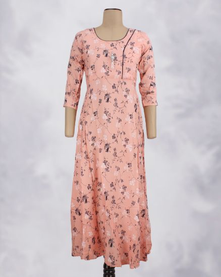 Picture of Peach Floral Printed Kurti