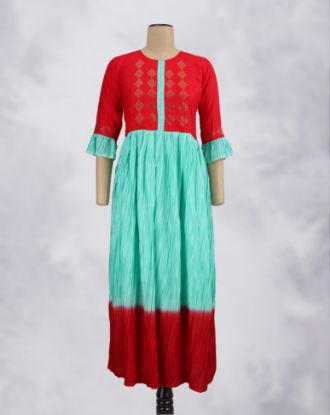 Picture of Red Stone Work Kurti