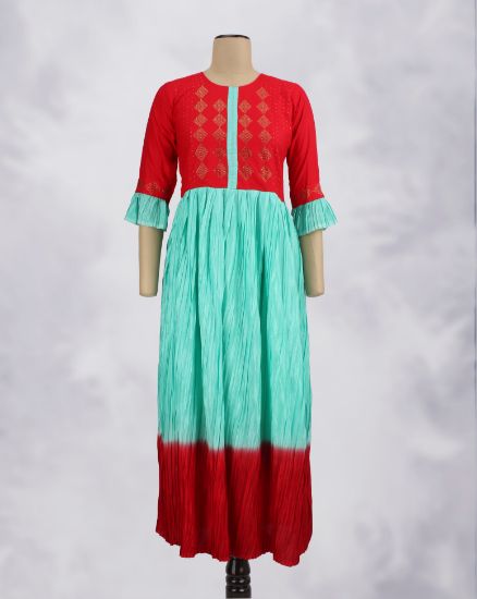 Picture of Red Stone Work Kurti