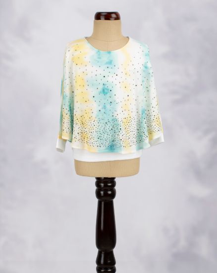 Picture of Green & Yellow Stone Work Western Top