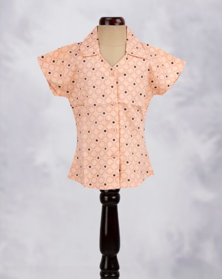 Picture of Orange Printed Western Top