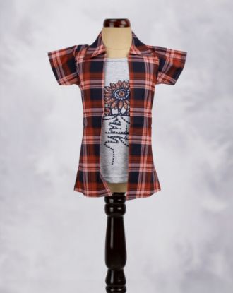 Picture of Maroon Floral Printed Coat Style Western Top
