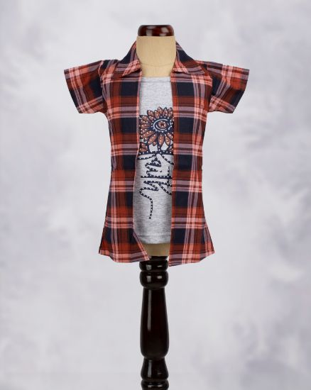 Picture of Maroon Floral Printed Coat Style Western Top