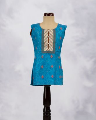 Picture of Royal Blue Embroidered Crop Top