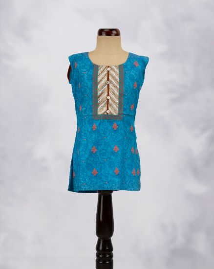 Picture of Royal Blue Embroidered Crop Top