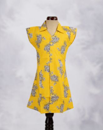Picture of Yellow Floral Printed Western Top