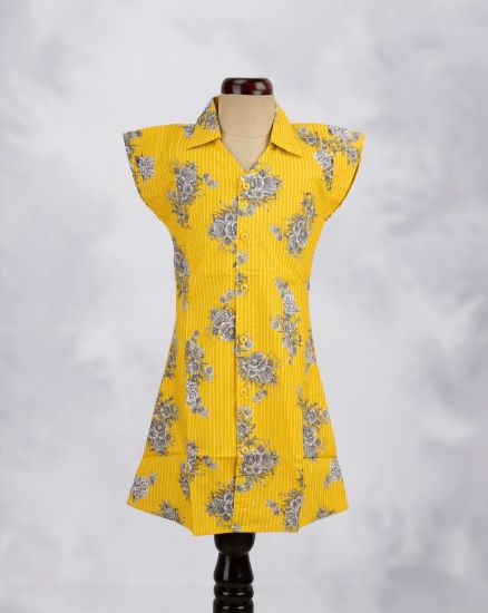 Picture of Yellow Floral Printed Western Top