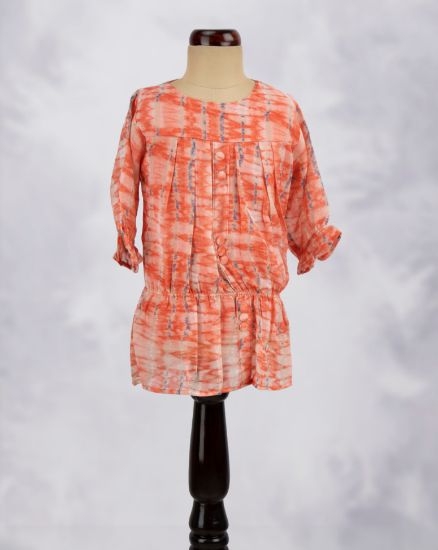Picture of Orange Printed Western Top