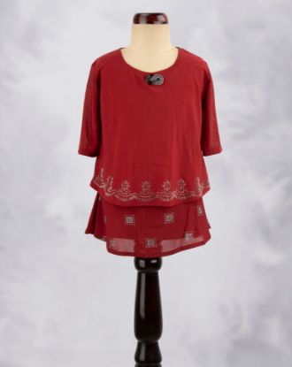 Picture of Maroon Silver Printed Children's Top