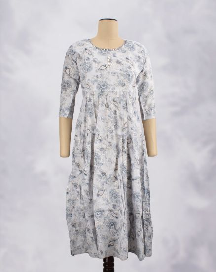 Picture of Grey Floral Printed Kurti
