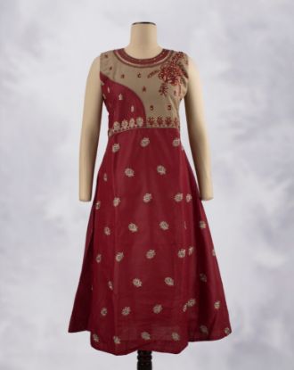 Picture of Maroon Embroidered Anarkali