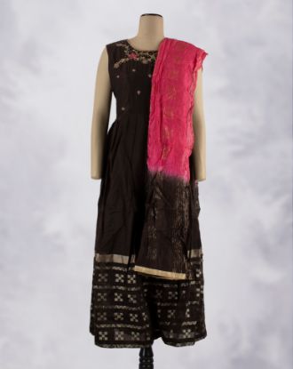 Picture of Brown Thread Work Anarkali