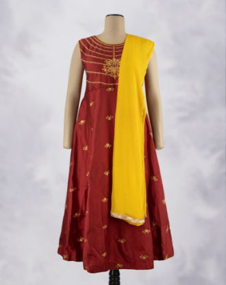Picture of Maroon Zari Embroidery Anarkali