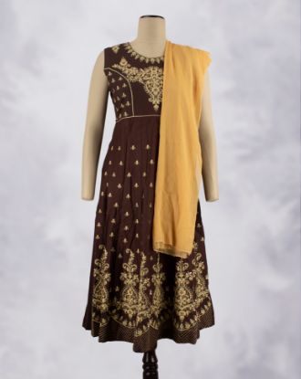 Picture of Maroon Zari Embroidery Anarkali