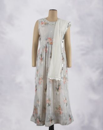 Picture of Ivory Crush Digital Print Anarkali