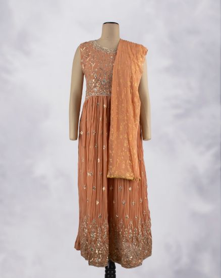 Picture of Orange Sequence Work Anarkali