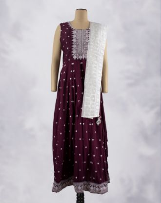 Picture of Maroon Muslin Anarkali