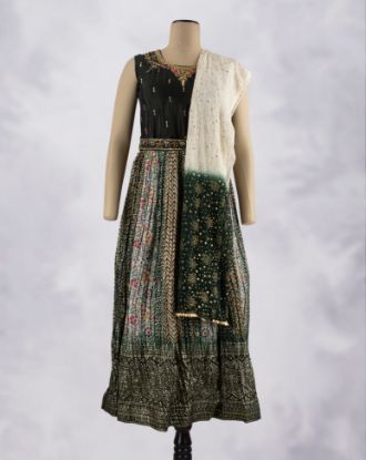 Picture of Green Rangoli Print Anarkali