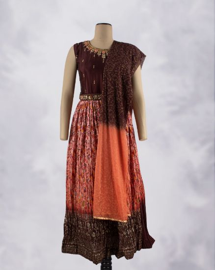 Picture of Red Floral Printed Anarkali