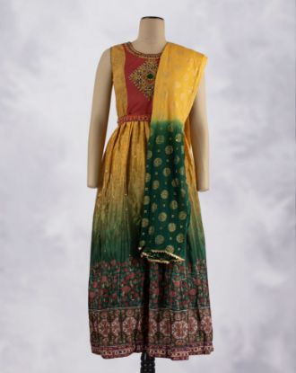 Picture of Yellow Half & Half Border Anarkali
