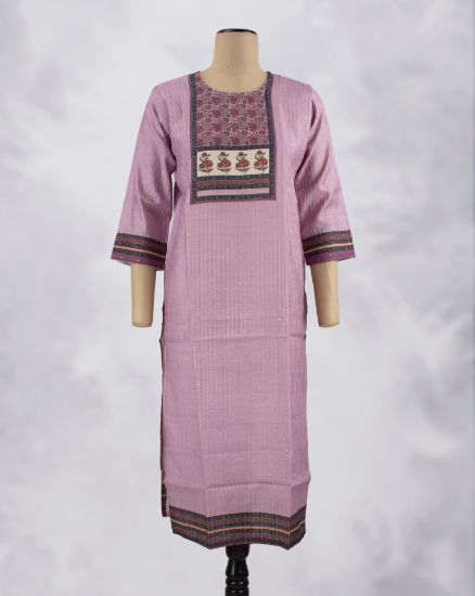 Picture of Lavender  Sequence Work Straight Kurti