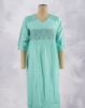 Picture of Blue Rayon V-neck Straight Kurti