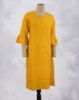Picture of Yellow Silk Cotton Straight Kurti