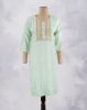 Picture of Olive Green Embossed Works Straight Kurti