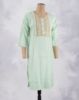 Picture of Olive Green Embossed Works Straight Kurti
