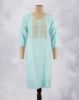Picture of Olive Green Embossed Works Straight Kurti