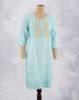 Picture of Olive Green Embossed Works Straight Kurti