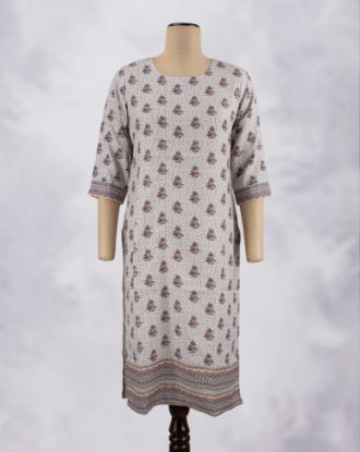 Picture of Grey Sequence Work Straight Kurti