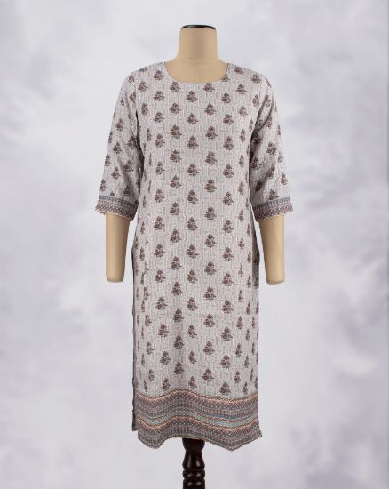 Picture of Grey Sequence Work Straight Kurti