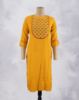 Picture of Yellow Rayon Embossed Work Straight Kurti