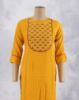 Picture of Yellow Rayon Embossed Work Straight Kurti