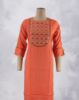 Picture of Yellow Rayon Embossed Work Straight Kurti